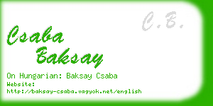 csaba baksay business card